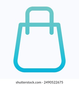 Shopping Bag, Eco Bag Vector Icon,  Isolated Lineal Gradient Vector Icon.