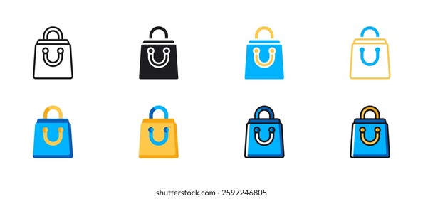 Shopping bag ecommerce icon. Simple and modern vector illustration representing online shopping, retail, sale, commerce, buying, and digital marketplace concepts.