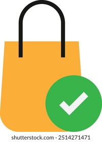 Saco de compras Ícone de comércio eletrônico Vetor Ilustração plana
