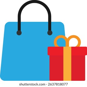 Shopping Bag Ecommerce Icon Vector Flat Illustration