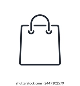 Shopping bag editable stroke outline icon isolated on white background flat vector illustration. Pixel perfect. 64 x 64
