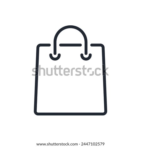 Shopping bag editable stroke outline icon isolated on white background flat vector illustration. Pixel perfect. 64 x 64