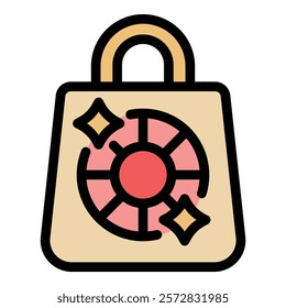 Shopping bag featuring a sparkling gemstone design, representing luxury, elegance, and high end retail