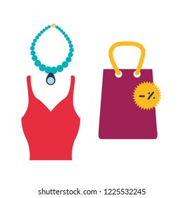 shopping bag with female accessories
