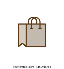 Shopping bag filled outline icon, line vector sign, linear colorful pictogram isolated on white. Paper Shop Bag symbol, logo illustration. Pixel perfect vector graphics