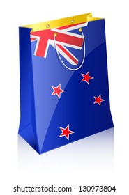 Shopping bag with a flag