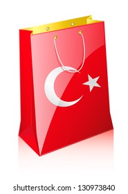 Shopping bag with a flag
