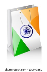 Shopping bag with a flag