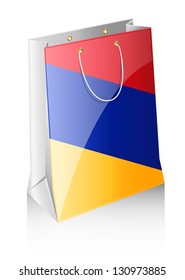 Shopping bag with a flag