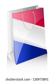 Shopping bag with a flag