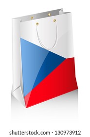 Shopping bag with a flag