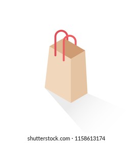 Shopping bag. Flat design vector.