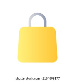 Shopping bag flat gradient color ui icon. Purchase goods. Shopaholism and consumerism. Gift package. Simple filled pictogram. GUI, UX design for mobile application. Vector isolated RGB illustration