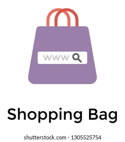 Shopping bag flat icon design 
