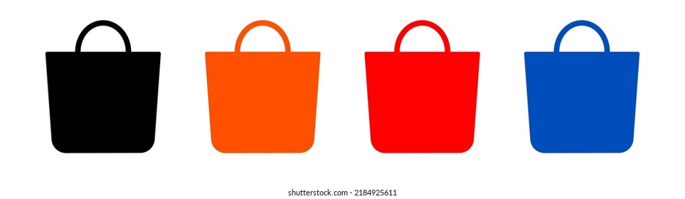Shopping bag flat icon design vector. Online marketplace symbol illustration.