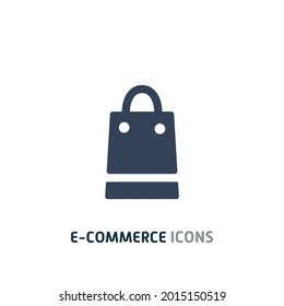 shopping bag flat Icon, e commerce Icon, For Web, App, And Presentation. Eps 10