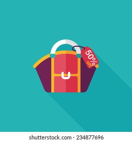 shopping bag flat icon with long shadow,eps10