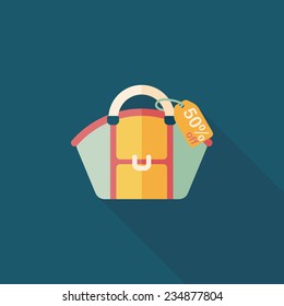shopping bag flat icon with long shadow,eps10