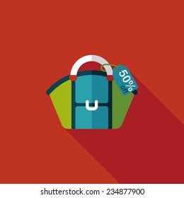 shopping bag flat icon with long shadow,eps10