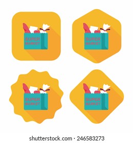 shopping bag flat icon with long shadow,eps10
