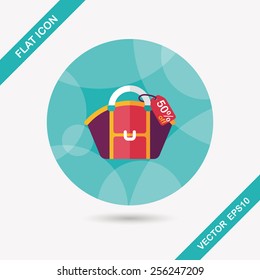 shopping bag flat icon with long shadow,eps10