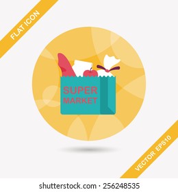 shopping bag flat icon with long shadow,eps10