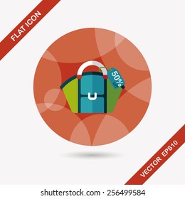 shopping bag flat icon with long shadow,eps10