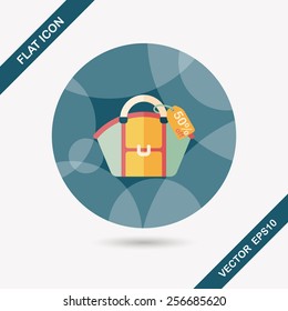 shopping bag flat icon with long shadow,eps10