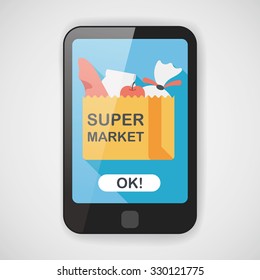 shopping bag flat icon with long shadow,eps10