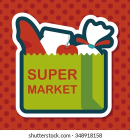 shopping bag flat icon with long shadow,eps10