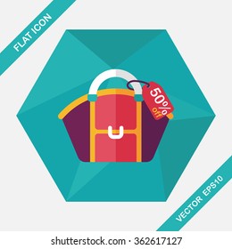 shopping bag flat icon with long shadow,eps10