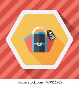 shopping bag flat icon with long shadow,eps10
