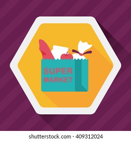 shopping bag flat icon with long shadow,eps10