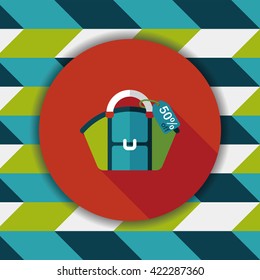 shopping bag flat icon with long shadow,eps10