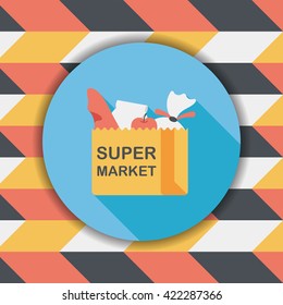 shopping bag flat icon with long shadow,eps10