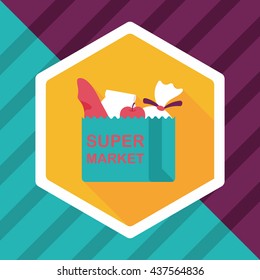 shopping bag flat icon with long shadow,eps10