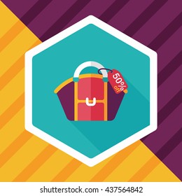 shopping bag flat icon with long shadow,eps10