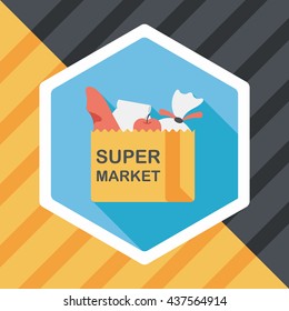 shopping bag flat icon with long shadow,eps10