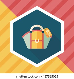 shopping bag flat icon with long shadow,eps10