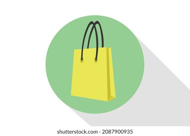 Bolsa de compras, icono plano sobre fondo blanco, ilustración moderna, tamaño vector.