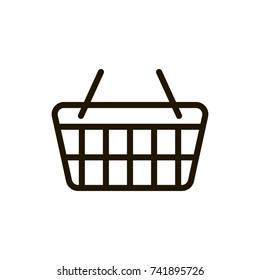 Shopping bag flat icon. Single high quality outline symbol of e-commerce for web design or mobile app. Thin line signs of shopping for design logo, visit card, etc. Outline logo of bag