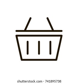 Shopping bag flat icon. Single high quality outline symbol of e-commerce for web design or mobile app. Thin line signs of shopping for design logo, visit card, etc. Outline logo of bag