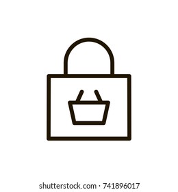 Shopping bag flat icon. Single high quality outline symbol of e-commerce for web design or mobile app. Thin line signs of shopping for design logo, visit card, etc. Outline logo of bag
