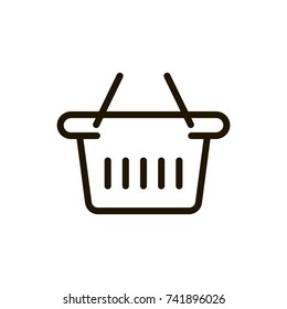 Shopping bag flat icon. Single high quality outline symbol of e-commerce for web design or mobile app. Thin line signs of shopping for design logo, visit card, etc. Outline logo of bag