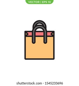 shopping bag flat icon vector illustration