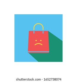 Vector de icono plano de la bolsa de compras 