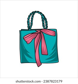 shopping bag flat illustration design. blue, orange, red, yellow bag packages isolated on white background. handbag. 3d shopping bag icon. vector bag. shopping design assets
