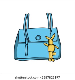 shopping bag flat illustration design. blue, orange, red, yellow bag packages isolated on white background. handbag. 3d shopping bag icon. vector bag. shopping design assets
