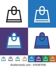 Shopping bag Flat minimal icon vector