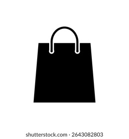 Shopping bag flat silhouette vector flat illustration design.